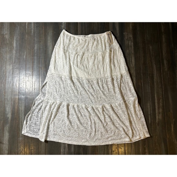 No Boundaries Dresses & Skirts - No Boundaries White Floral Lace Tiered‎ Maxi Skirt Boho Cottagecore Romantic